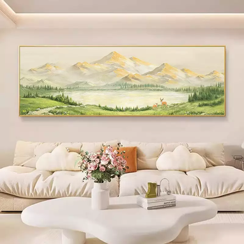Yusenyi rizhao jinshan bedroom bedside decoration painting backed by jinshan living room sofa background wall hanging painting landscape style dd cornucopia black frame waterproof matte fabric film aluminum alloy frame 4-150cm wide x 50cm high (1.7 meters recommended)