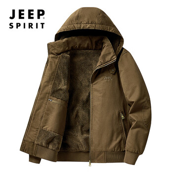 Jeep spirit jeep jacket cotton jacket men's autumn and winter jacket men's warm plus velvet thickened cotton clothes washed men's cotton jackets