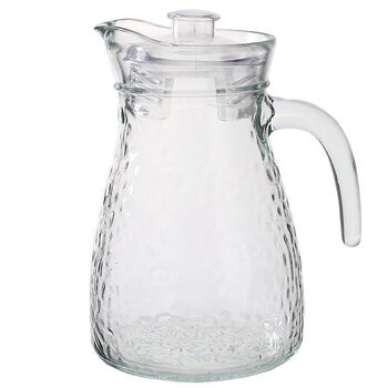 Qinkai cold kettle large capacity cold kettle handle juice teapot thickened glass kettle cool white 1 hammered cold kettle - large capacity 1100ml thickened glass