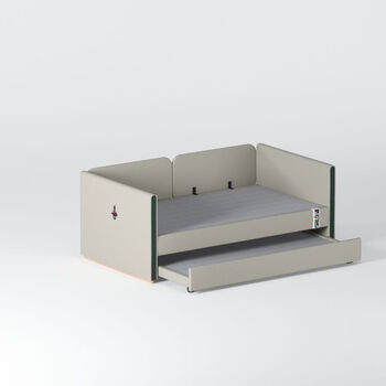 Yusenyi onfo solid wood fabric children's bed pull-out bed children's drag bed nordic style child bed pro version bed + drag bed guardrails removable - mattress not included remarks color not included 1000mm*2000mm