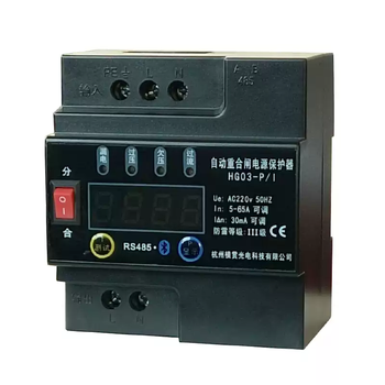 Intelligent automatic reclosing leakage protector switch overload overvoltage lightning protector household 2p circuit breaker black 10a 2p