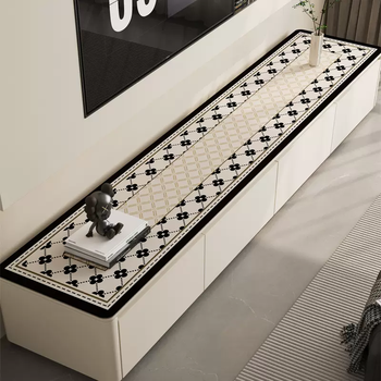 Yusenyi tv cabinet table mat no-wash oil-proof and waterproof tablecloth light luxury high-end dining table counter top protective pad shoes silicone verona 30x140cm double-sided anti-slip