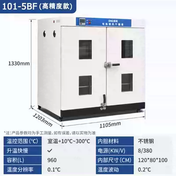 Yusenyi electric constant temperature blast drying drying oven laboratory small oven food drying dryer industrial high temperature oven 120x80x100 stainless steel 1015bf