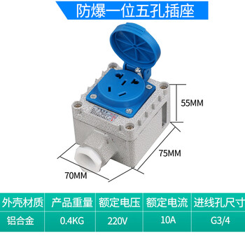 National standard songda industrial explosion-proof spark-free socket 220v/380v20a explosion-proof exposed three-core plug socket three-proof five-hole socket