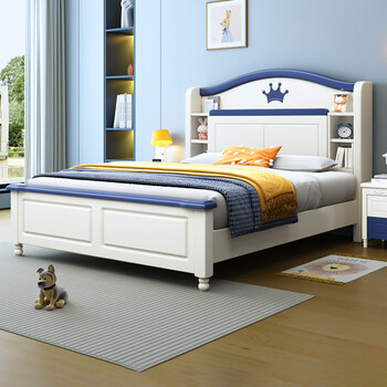 St. fanbei solid wood children's bed for boys and girls single bed light luxury teen student princess bed modern simple children's room bed + 20cm spine protection coconut palm mattress 1.5m*2.0m frame structure