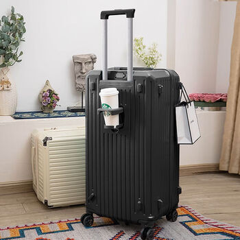 Ye yu suitcase men's large capacity trolley suitcase women's wheeled student extra large password box black large capacity thickened 602 cup holder 50 inches
