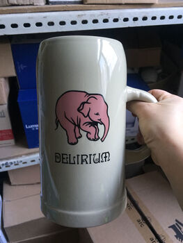 Yusenyi beer mug logo beer mug large draft beer mug 1 point 2l pink elephant