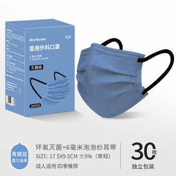 Chuyisheng medical surgical mask sterilization adult widened ear straps winter dustproof protection independent packaging indigo blue