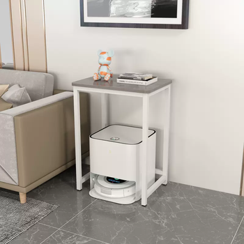 Yusenyi sandwich learning 70 narrow small table single simple table dormitory table length and width 4060 bedside table 50 table gray oak-white frame 70x40x74cm