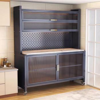 Yingyan kitchen sideboard multi-functional storage rack multi-layer floor-to-ceiling cabinet cupboard integrated wall storage cabinet storage cabinet gray carbon steel five-layer 60*42*158cm