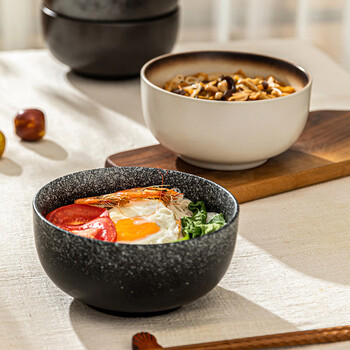 Modern housewife japanese instant noodle bowl tableware noodle bowl home 2025 new large bowl ramen bowl soup bowl noodle bowl 7-inch japanese sesame gold noodle bowl