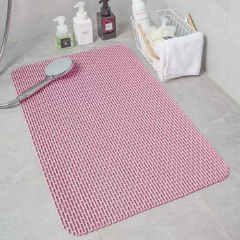 Yusenyi bathroom non-slip mat bathroom toilet foot mat bath bathroom special non-slip floor mat bathroom shower pink 60x150cm