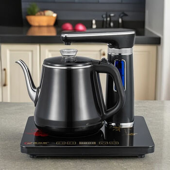 Tea table integrated kettle, fully automatic water supply, electric kettle, household pumping machine for making tea, induction cooker, single pot, 1ml black - anti-scalding