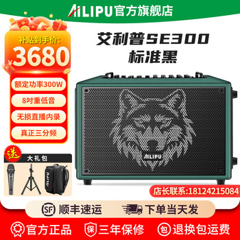 Ellip se300 audio outdoor karaoke live broadcast internal recording electric blowpipe saxophone guitar playing and singing audio mobile portable high-power bluetooth stage performance speaker official flagship se300 forest green rated 300w