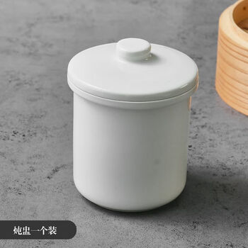 Ceramic single-serve small stew pot for household use with lid, healthy earthen pot liner, water-proof stew soup, bird's nest and egg custard, high-quality clay - 1ml, for one person, 1 set of stew pot