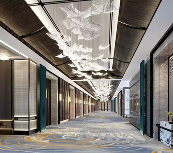 Yusenyi hotel flame retardant printed carpet banquet hall corridor aisle hotel beauty salon conference room large area full floor installation 8mm thick dark blue 600g weight material 1 piece