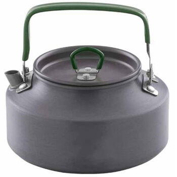 Outdoor kettle, camping kettle, portable camping tea kettle, outdoor boiling water, tea kettle, drinking tea, making tea by the stove, 1ml jungle green - handle type 1 point 1l