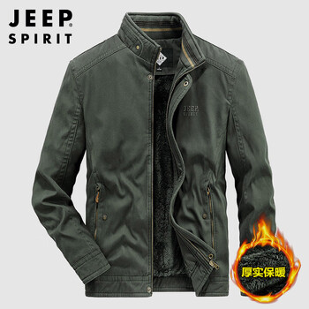 Jeep spirit jeep cotton jacket men's velvet thickened warm jacket men's autumn and winter high-end workwear cotton coat men's cotton jacket top