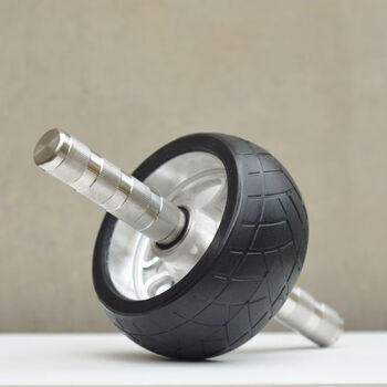 Wheel pony defective rubber abdominal wheel double bearing silent household waist and abdomen exercise aluminum alloy wheel indoor and outdoor fitness equipment black