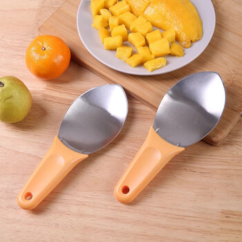 Fantasy mango cutting tool, dicing, peeling and eating, carving knife, core and peeling knife, special dicing spoon for fruit dicing, new upgraded model, two mango knives