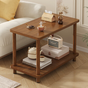 Shanshan wood art sofa side table simple side cabinet coffee table small table simple modern living room home side table balcony small square table