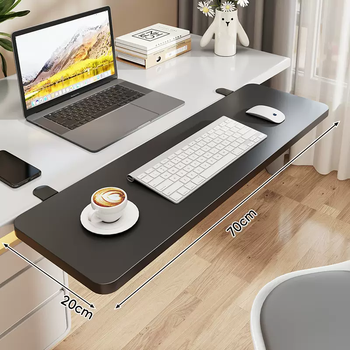 Yusenyi foldable desktop extension board keyboard tray computer extension lengthening and widening table extension board support expansion table blackboard 70x20cm (foldable)