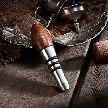 He jiagong 304 stainless steel personalized red wine stopper creative household sealing plug european-style silicone fresh-keeping wine bottle stopper red wine stopper