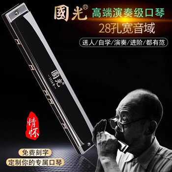 Guoguang german imported gongs guoguang 28-hole high-port piano polyphony professional performance grade 24-hole accent beginners gift high-end performance grade 28-hole starry sky blue polyphony c key + full set of gifts