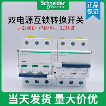 Schneider two-way dual power automatic conversion switching air switch interlocking circuit breaker dual-way controller 220v 80a 2p