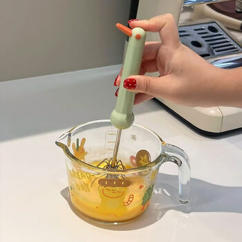 Sanqihu little duck egg beater stainless steel mixing head manual home baking special handheld green trumpet-bird shape 304 stainless steel stainless steel semi-automatic egg beater kitchen