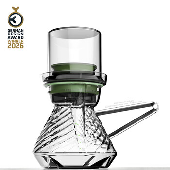 Qingting rock n dew coffee sharing pot rock n dew coffee glass server rock n dew transparent (apple green silicone ring)