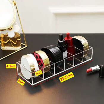 Yusen yi miao yu powder eyeshadow storage box product organizing box air cushion blush rack with removable partitions 6-gate air cushion box (the middle partition can be detached)