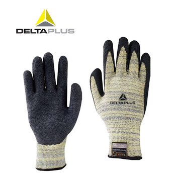 Delta anti-cut gloves resistant to high temperature and thermal contact latex coated anti-cut gloves with thick rubber delta type 202015 gloves (3 pairs)