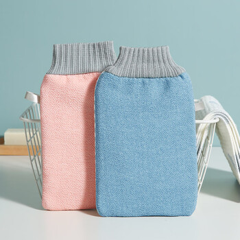 Ms. miaoqian's special bath towel, fine sand does not hurt the skin, mud rub artifact household men's shower gloves, nordic pink + nordic blue, thick and fine double sand + mud in seconds