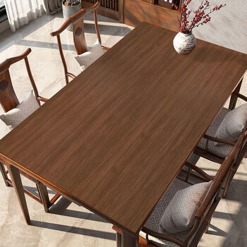 Walnut wood grain imitation wood grain table mat, waterproof and oil-proof tablecloth, no-wash solid wood color table mat, desktop protection mat, teak 90*160m, stable, non-slip, easy to take care of