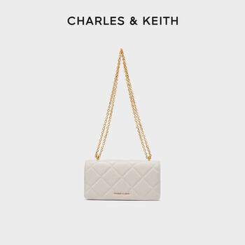 Charleskeith autumn women's bag ck610680924 oil painting diamond chain wallet small square bag women's bag cream milk white