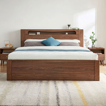 Yusenyi double bed with storage space bedroom high box large bed frame box bed furniture wood industry 4 with drawer storage bed combination double bed + bedside table 2 15002000