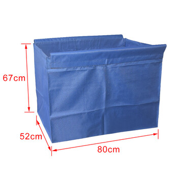 Thickened stainless steel linen cart for fantasy hotel foldable portable trolley dry and wet separation linen sorting cart large blue bag including frame