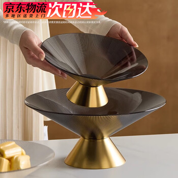 Wanjiaquan fruit plate drained light luxury creative personality modern home fruit basket living room coffee table bar hotel candy snack plate gray gold fruit plate