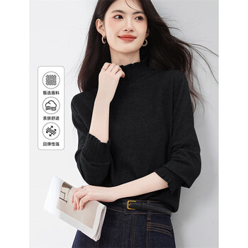 Xinfeiyu half turtleneck sweater sweater for women 25 autumn and winter new style bottoming shirt with a high-end feel and can be worn outside with a versatile top