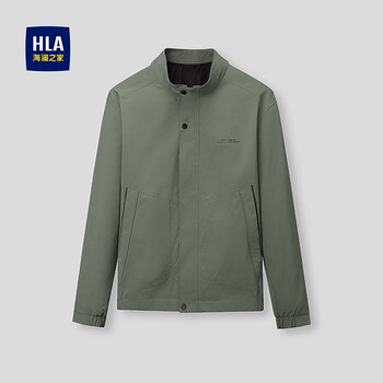 Heilan house (hla) jacket men's 26 new contrast color print casual style stand collar checkered top men's spring hwjad1f099a medium green 99 m 170/88a recommended 125~136 catties