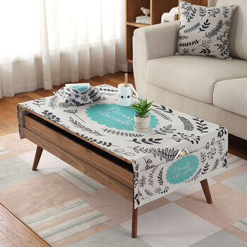 Fantasy waterproof cotton and linen coffee table cloth, living room table cloth, rectangular coffee table cloth, dustproof cloth, decorative cloth, multi-functional cover cloth, abundant (waterproof) 70x180cm (regular coffee table)