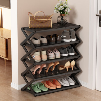 Anya folding shoe rack free of installation shoe rack simple home door multi-layer small household storage rack three layers