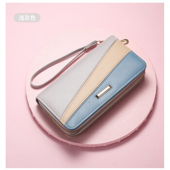 Domestic products, carefully selected bags for girls, new wallet, long clutch bag, mobile phone bag, small coin purse, multi-functional women's money, light gray