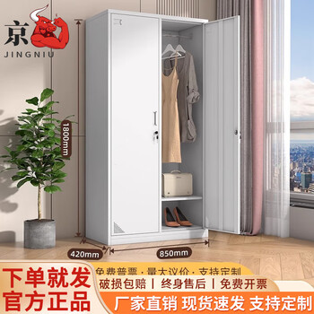Jingniu steel locker, staff dormitory locker, office wardrobe, bathroom shoe cabinet, iron cabinet for factory workshop, two-door locker (packaged and shipped), economical model