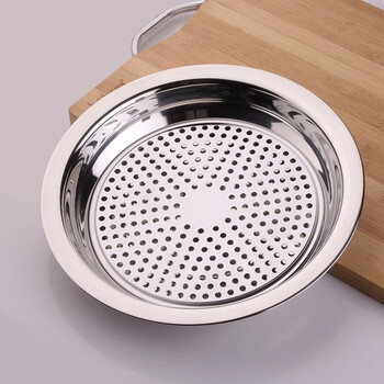 Zhiyao 304 stainless steel thickened dumpling plate drain plate stainless steel double-layer steaming plate dumpling tray large round plate 26cm food grade 304 stainless steel dumpling plate