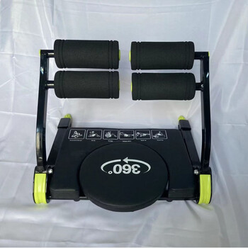 Mini six-in-one abdominal machine, multi-functional waist straightening sit-up board, abdominal strengthening fitness equipment, outdoor abdominal muscle wheel, black