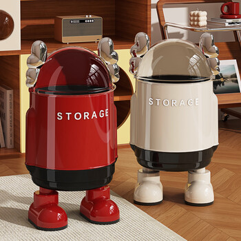 Shuangyi trash can for home living room, light luxury, high appearance, trendy style, kitchen and bathroom, large capacity flip-top paper basket, trendy brand doll, burgundy large size - 15l slider opening and closing