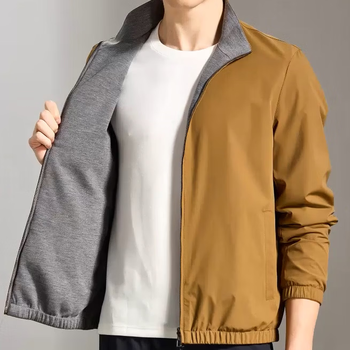 Antonio cashmere & sheep wool tencel-lined double-sided jacket for men in spring, windproof, easy-care, warm and comfortable jacket