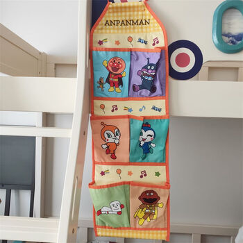 Chanting noodles super bacteria storage bag fabric wall-mounted door behind wall hanging dormitory bedroom good things mobile phone storage bag orange noodle super (76x26cm)